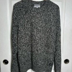 Jack Spade Mens Large Cameron Marled Crew Neck Sweater Black Gray Lambs Wool